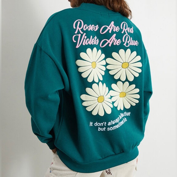 YLLW THE LABEL Roses Are Red Crew Sweatshirt & Sweatpants Set | Sweat set - Picture 1 of 5